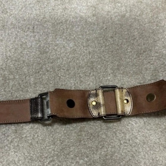 ?Vintange FENDI⭐ Snakeskin Leather Belt‎ With Cateye & Blue Onyx Accent Buttons main image 6